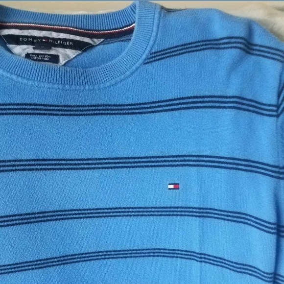 Mens Tommy Hilfiger Sweater XL Blue with Black - Picture 5 of 5